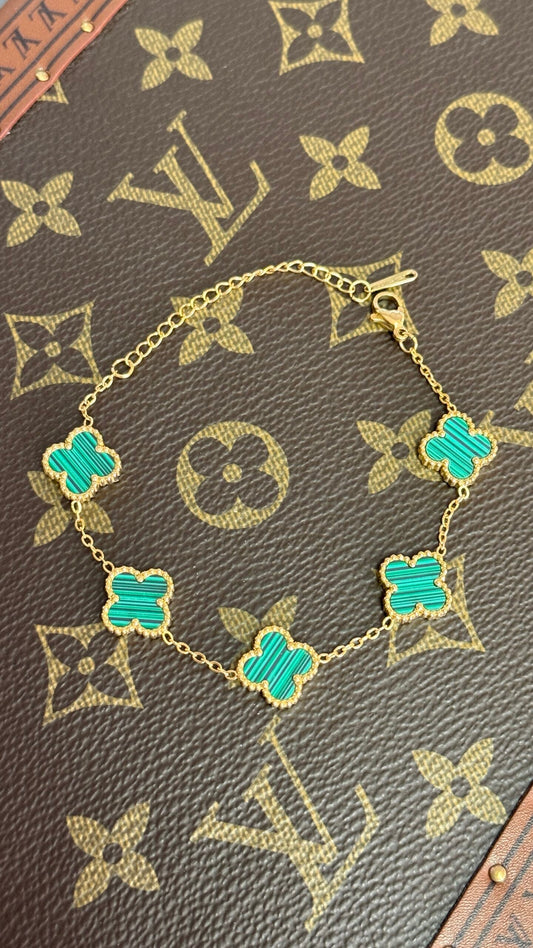PULSERA TRÉBOL ESMERALDA