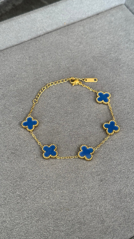 PULSERA TRÉBOL AZUL